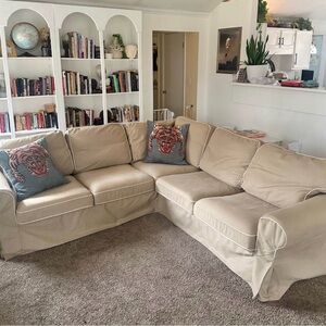 Khaki Ektorp Sectional Slipcover Set